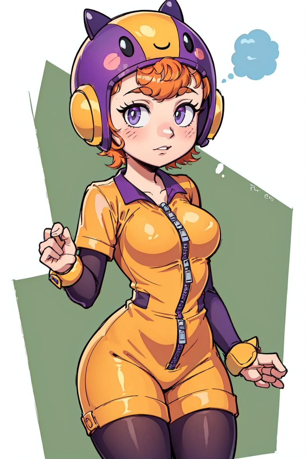 bsbea,  orange hair,  zipper tab on Tensor.Art