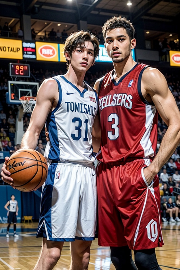 Handsome Men ,  basketball on Tensor.Art