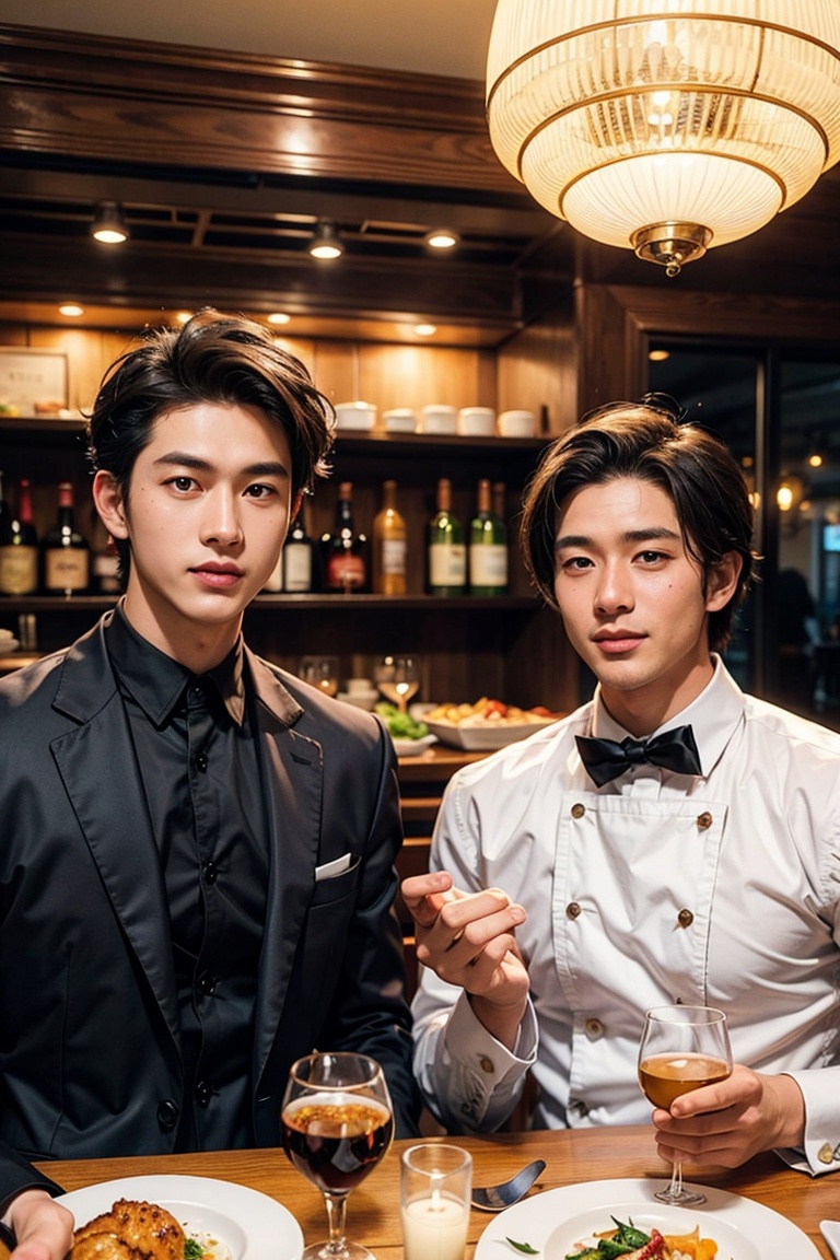 Handsome Men ,  Five star restaurant on Tensor.Art