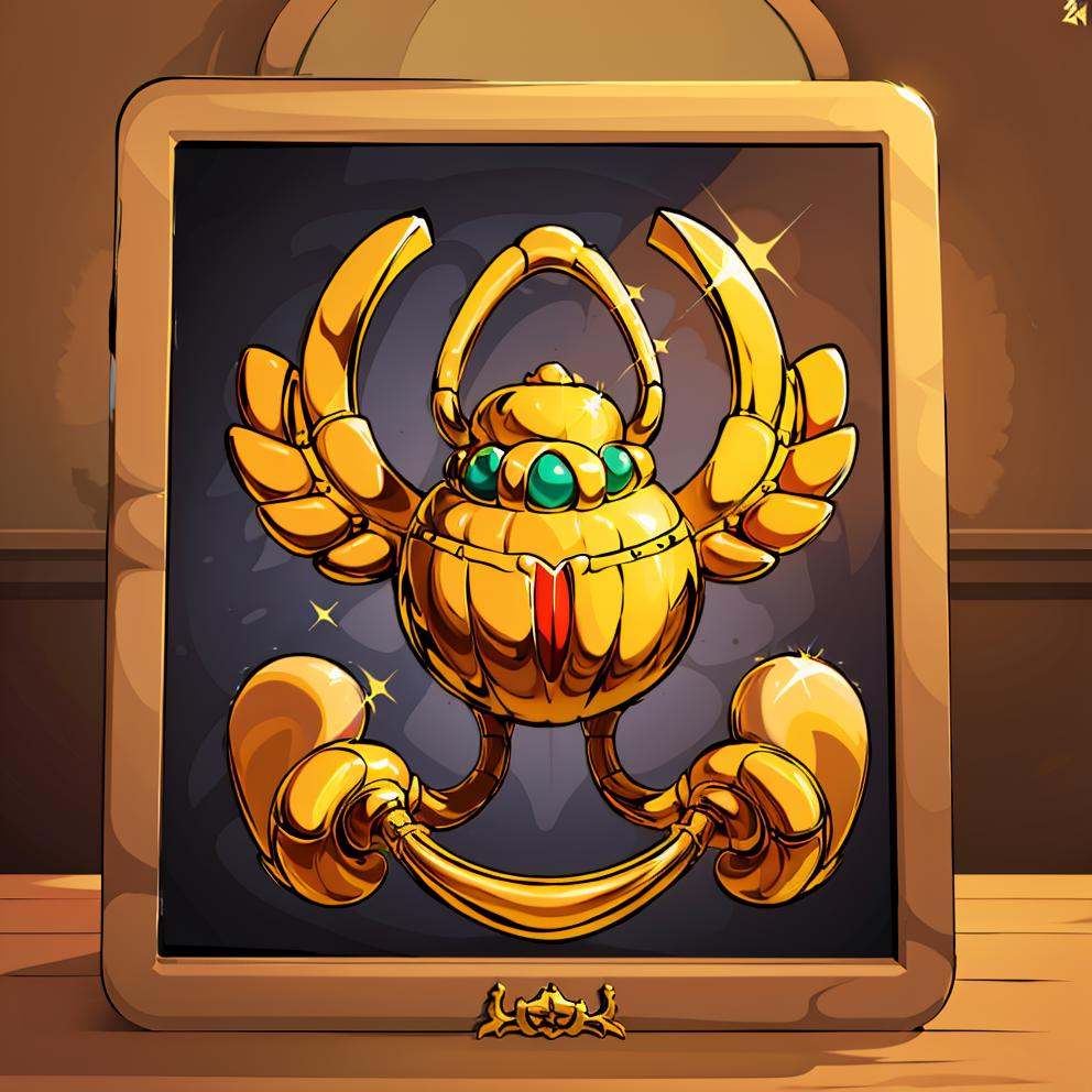 <lora:Bigdead_Style_Dim32:0.8>,((masterpiece,best quality)), absurdres, <lora:Egyptian_Icons:0.7>, Egyptian_Icons, no humans, still life, gold, sparkle,