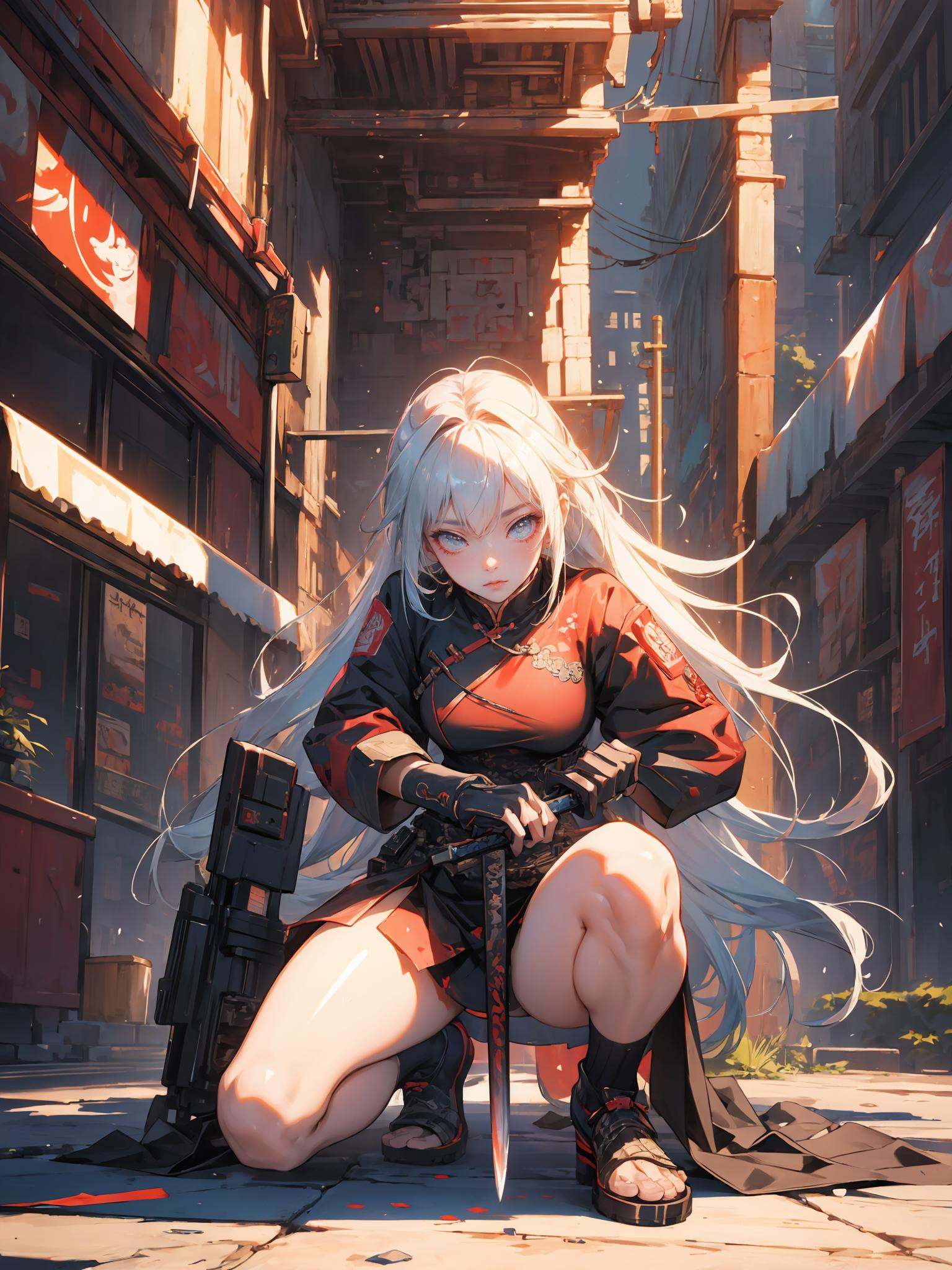Epic CG masterpiece,  cyberpunk style Chinese girl,  stunningly beautiful on Tensor.Art