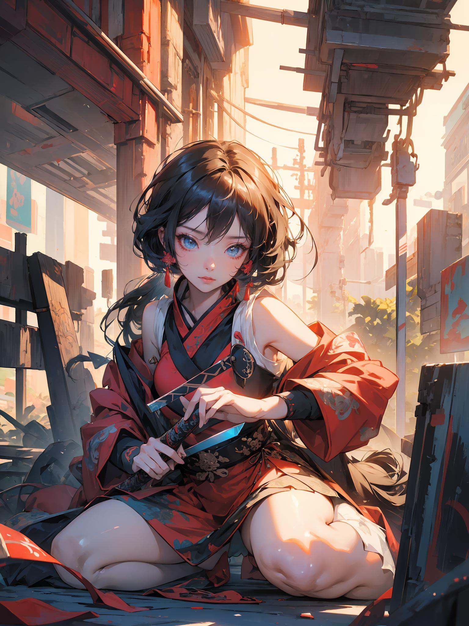 Epic CG masterpiece,  cyberpunk style Chinese girl,  stunningly beautiful on Tensor.Art