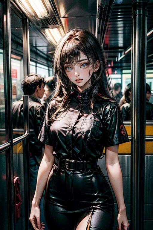 <全网首发—皮衣质感，电车女神Metro cool sister> by 盒子 on Tensor.Art