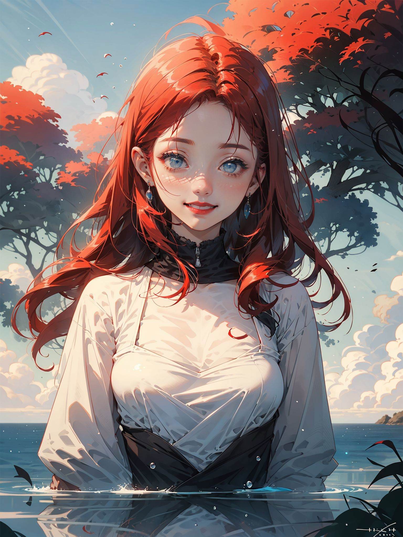 1girl,  solo,  red lips by 盒子 on Tensor.Art