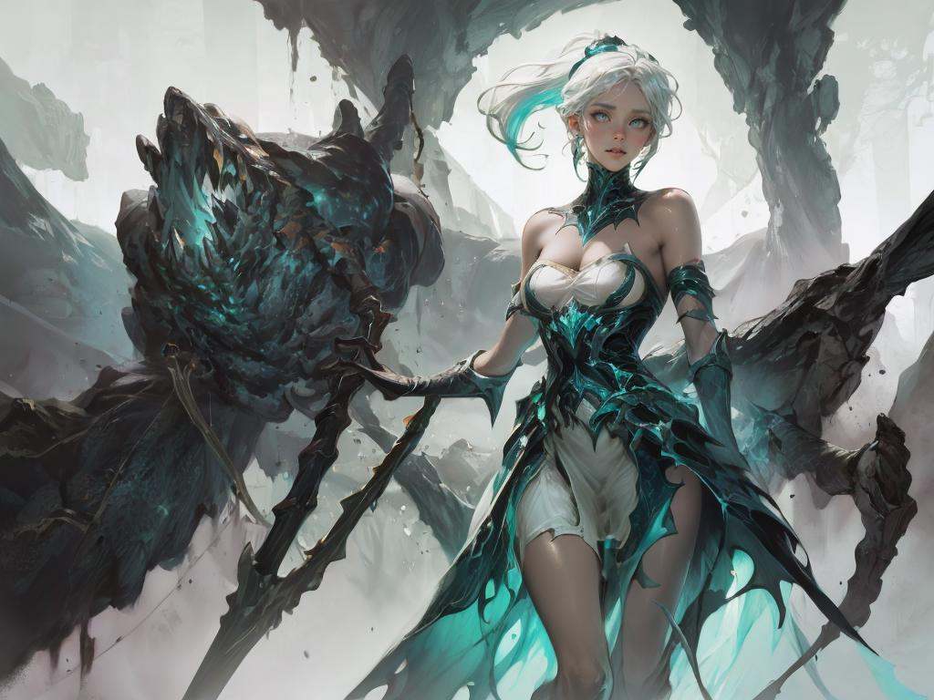 (masterpiece, best quality),intricate details,(Best quality)),((masterpiece)),((realistic)),(hyperrealism:1.2),(fractal art:1.2),.(1girl),(perfect face:1.3),riven \(league of legends\),folded ponytail,short dress,coreset,single pauldron,white hair,black eyeshadow,bare shoulders,yellow eyes,white hair,.extreme detailed eyes,colorful,highest detailed,vibrant colors,high contrast,. (8K UHD:1.2),(photorealistic:1.2),<lora:盒子系列——LOL美宣氛围质感(暗影岛)_V2.0:0.65>,