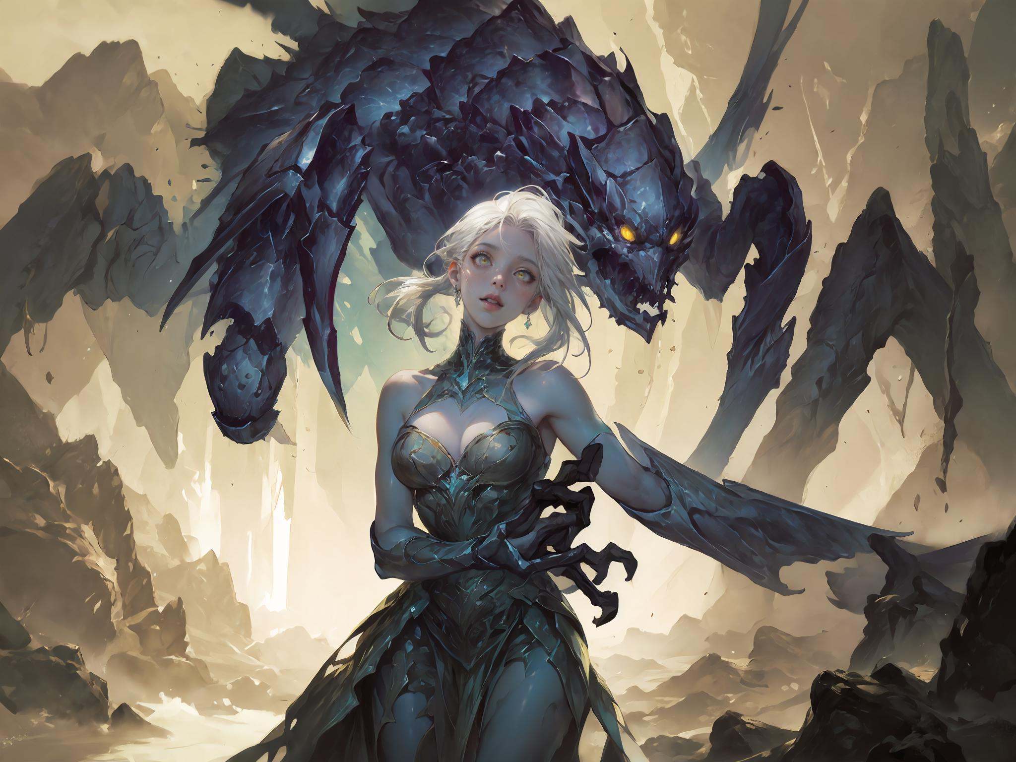 (masterpiece, best quality),intricate details,(Best quality)),((masterpiece)),((realistic)),(hyperrealism:1.2),(fractal art:1.2),.(1girl),(perfect face:1.3),<lora:Riven-000016:1>, riven \(league of legends\),folded ponytail,short dress,coreset,single pauldron,white hair,black eyeshadow,bare shoulders,yellow eyes,white hair,.extreme detailed eyes,colorful,highest detailed,vibrant colors,high contrast,. (8K UHD:1.2),(photorealistic:1.2),<lora:lol暗影岛3-000018:0.7>,
