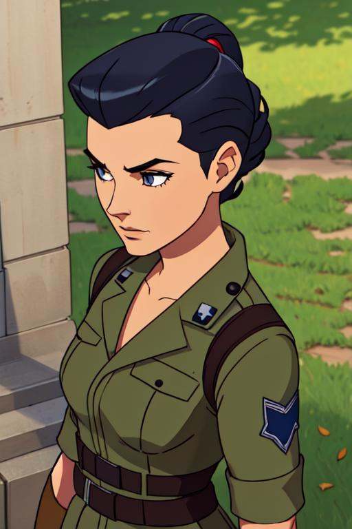 1girl,  soldier,  pistol holster on Tensor.Art