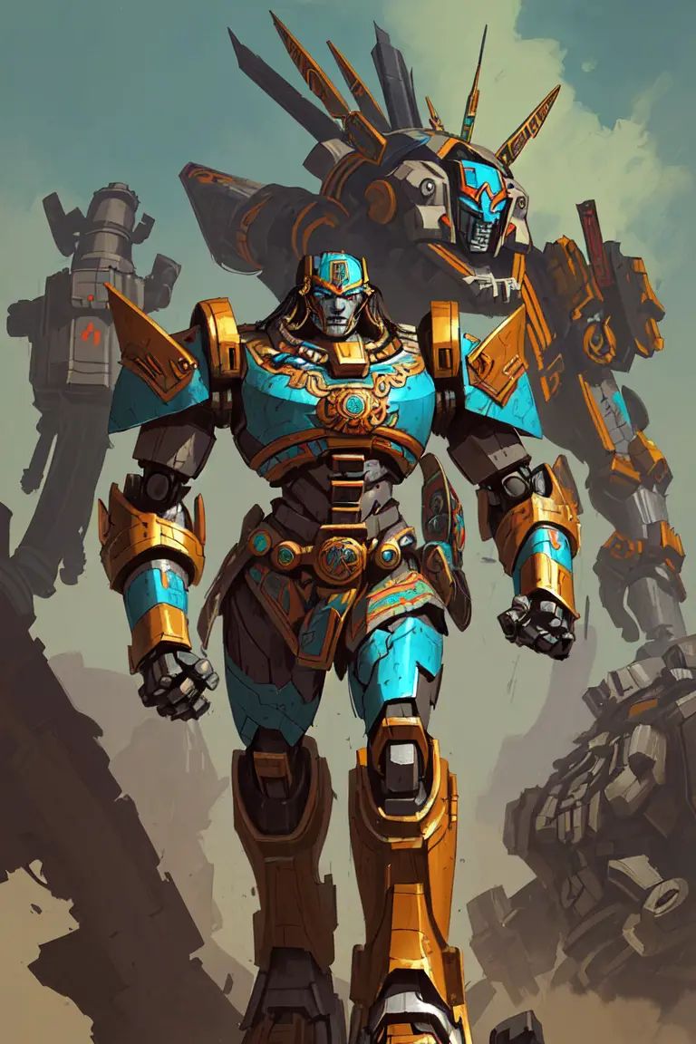 aztec mecha,  mesoamerican,  upper body on Tensor.Art