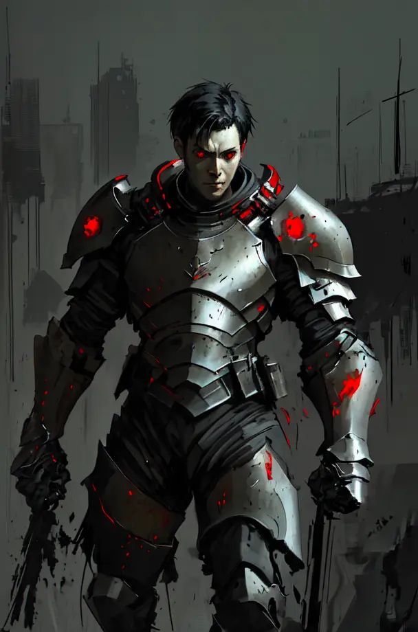 1boy,  black hair,  red eyes on Tensor.Art