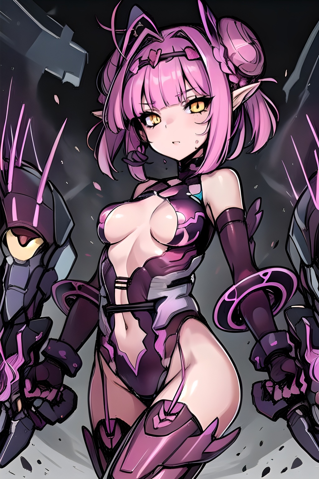 Needler chan,  short hair,  medium breasts on Tensor.Art