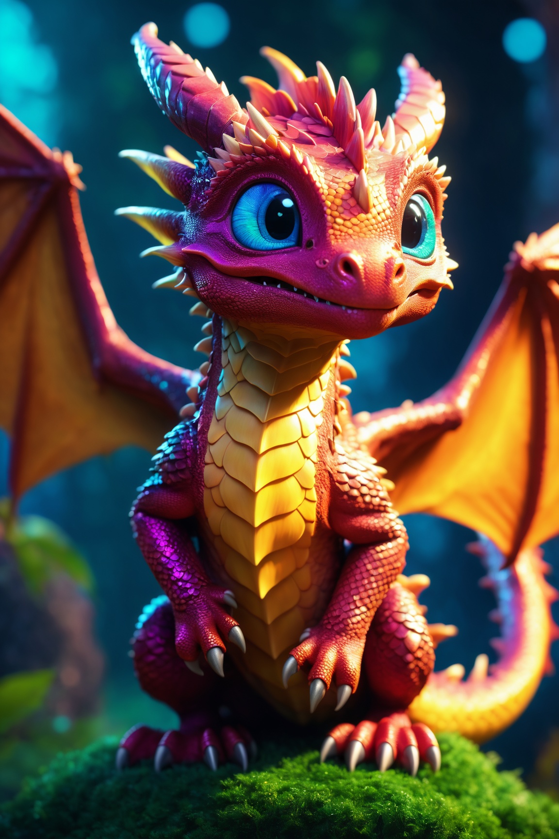 baby dragon,  cinematic background,  vibrant colors by Ai Art Vision on Tensor.Art