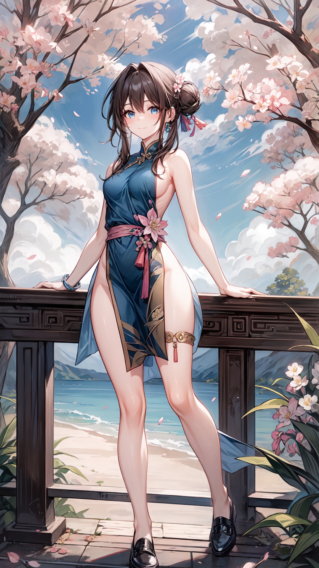 full_body,  cherry_blossoms,  outdoors on Tensor.Art