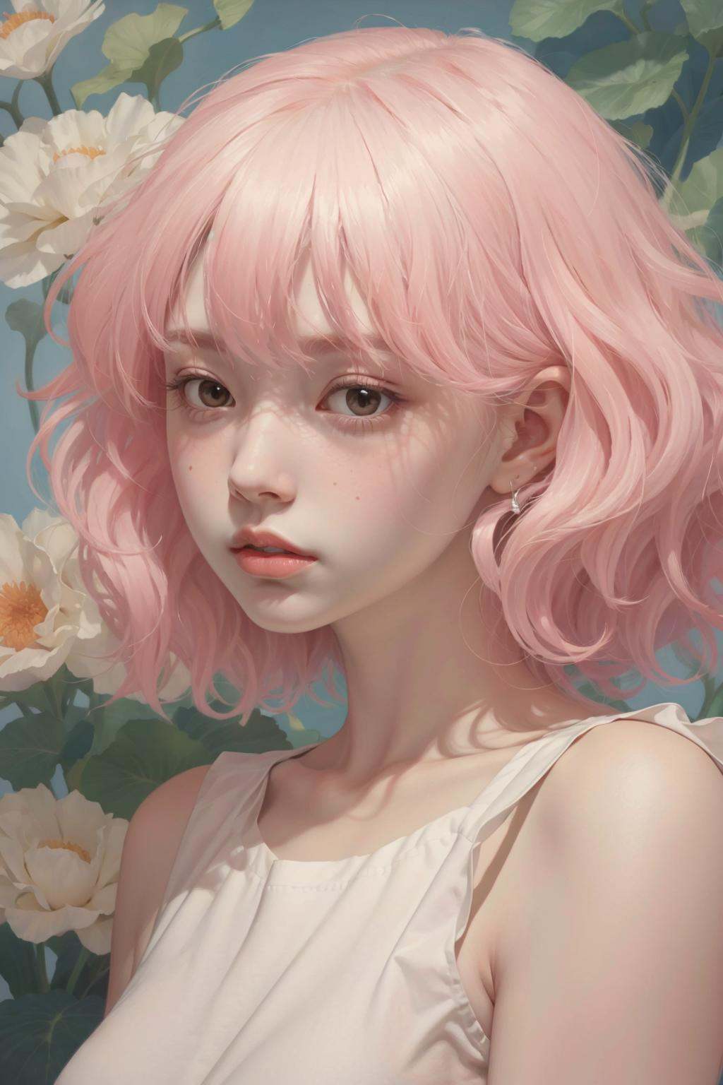 masterpiece,best quality,<lora:FHHY-06:0.8>,fenhong,1 girl,pink,pink hair,