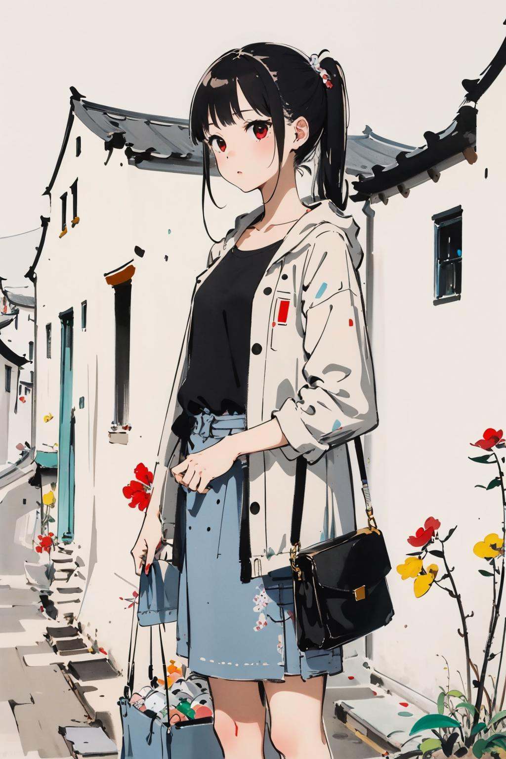 1 girl,<lora:WuGuanZhong Style-06:0.8>,wuguanzhong,