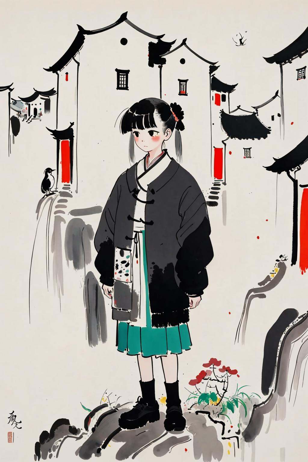 WuGuanZhong,1girl
