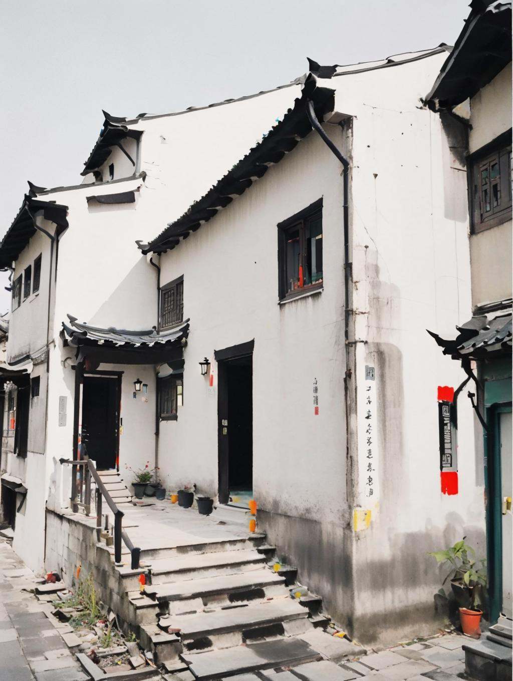 masterpiece,best quality,<lora:WuGuanZhong Style-06:0.9>,wu guanzhong,outdoors,architecture,hui style,