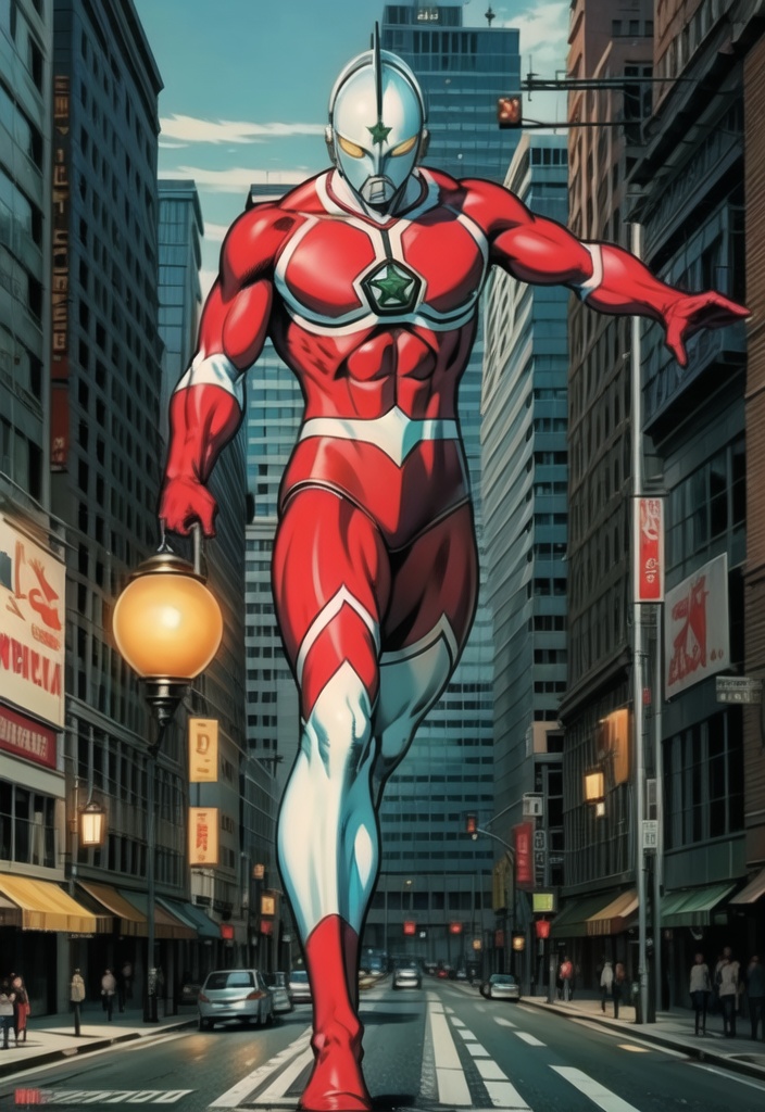 Gigantic,  ultraman,  town on Tensor.Art