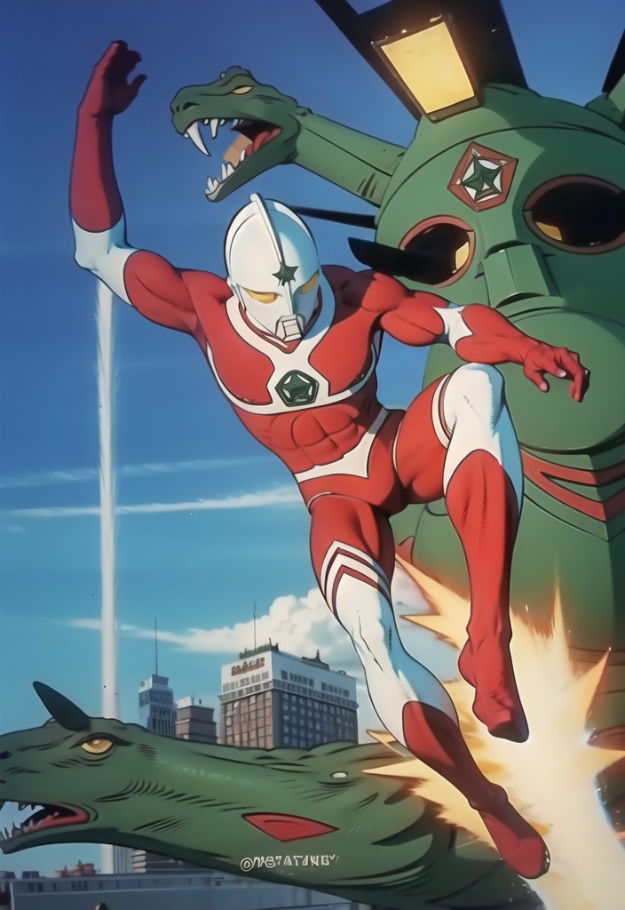 ultraman,  flying,  Giant on Tensor.Art