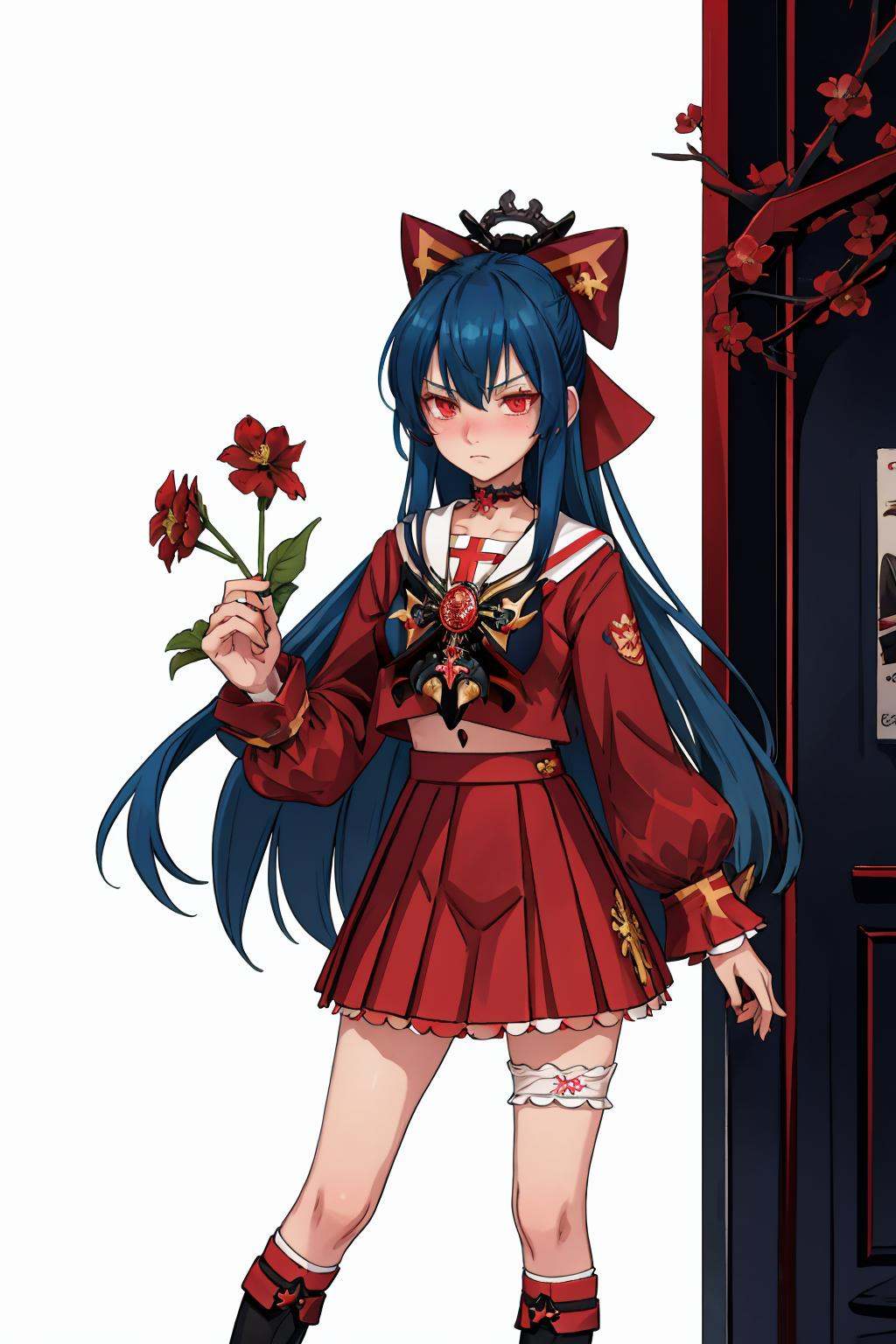 bianca,  red eyes,  long hair on Tensor.Art