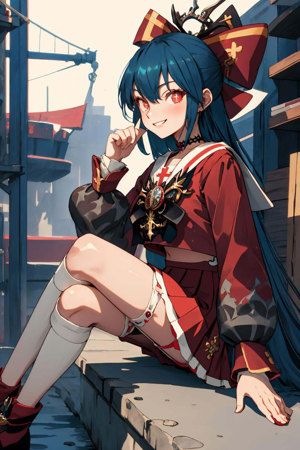 bianca,  red eyes,  long hair on Tensor.Art