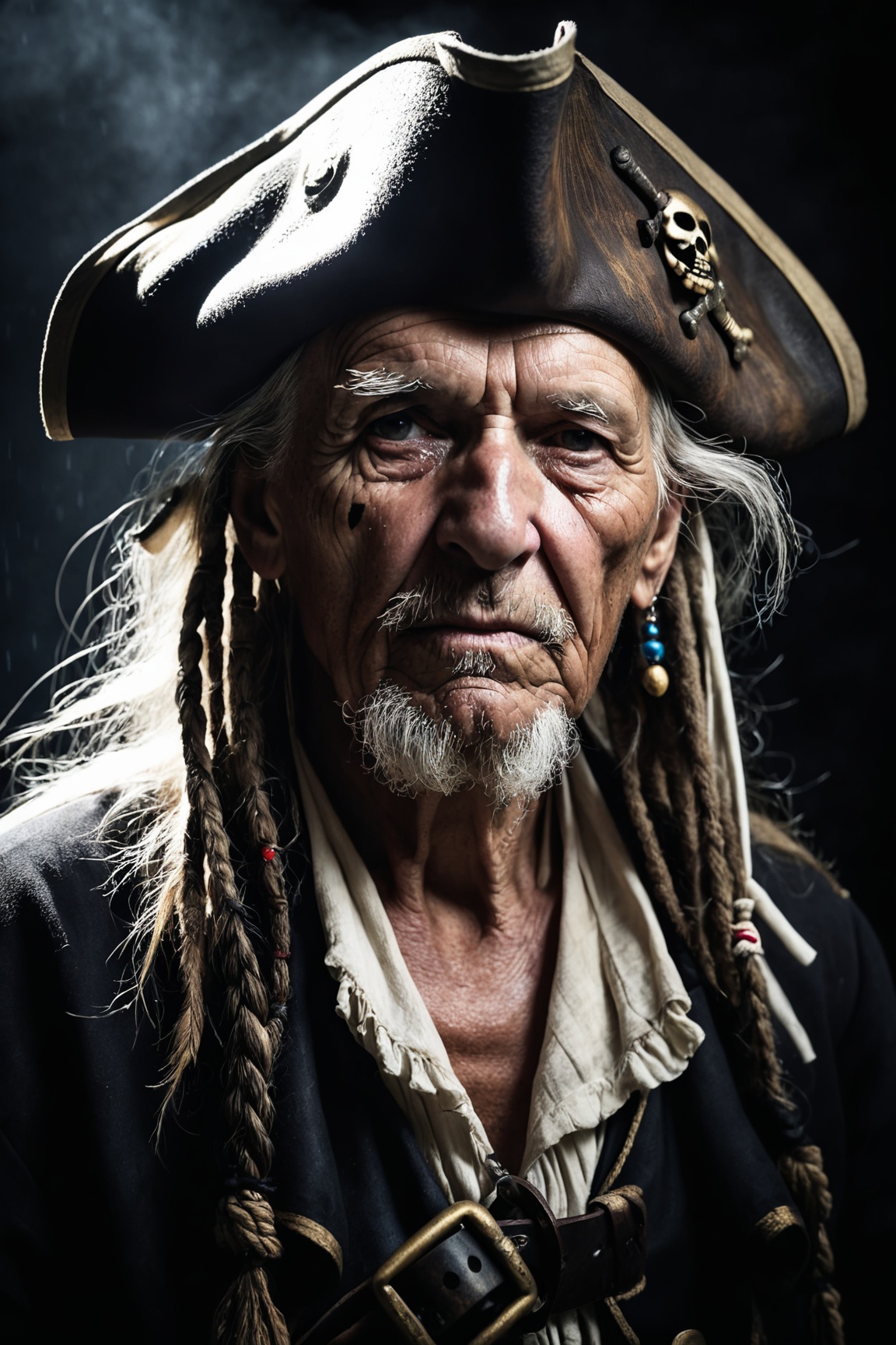 Award-winning photo,  face shot,  old pirate on Tensor.Art