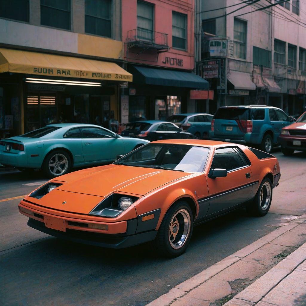 sports car,  cyberpunk Fujichrome Provia 100F,  F/8 on Tensor.Art