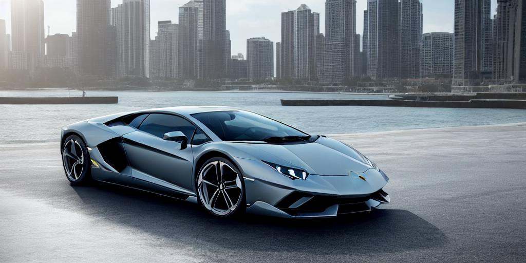 Lamborghini,ftkr,cutting-edge design,high quality, Real-world background,showcasing sleek lines, advanced features, innovation. Place it in a setting that complements its futuristic nature, whether it's a futuristic cityscape, a high-tech laboratory, or an environment of your choice, but one that truly emphasizes the car's futuristic qualities,Regular wheels <lora:Lamborghini:0.8> <lora:Concept car-MX:0.2>