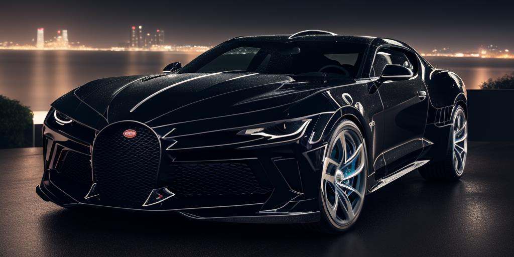 Bugatti La Voiture,Bugatti,masterpiece, highly detailed photorealistic 8k raw photo,Rainy night, night,bright tones,real light and shadow,best cinematic quality, volumetric lighting and shadows, the front of the car has a Camaro logo,1girl driving car, sprktt,cutting-edge design, showcasing sleek lines, advanced features, innovation, futuristic cityscape, high-tech laboratory, futuristic cityscape background, Full shot, shiny and reflective bodywork ,8k <lora:Bugatti La Voiture Noire:0.7>