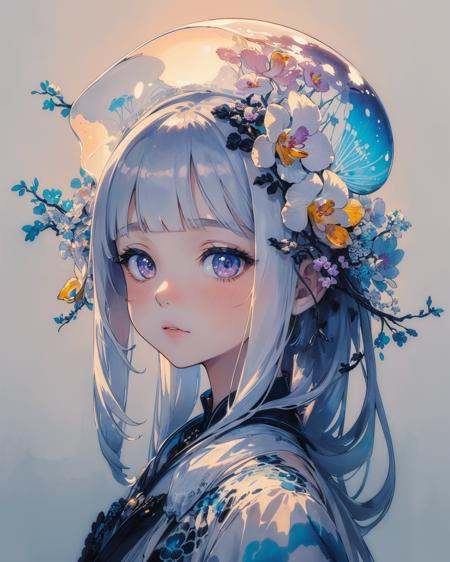 white background,  scenery,  ink on Tensor.Art