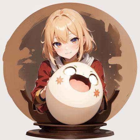 an anime egg,  eyes, on Tensor.Art