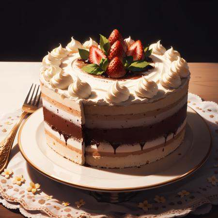 Cake,  tiramisu ,  flowers on Tensor.Art