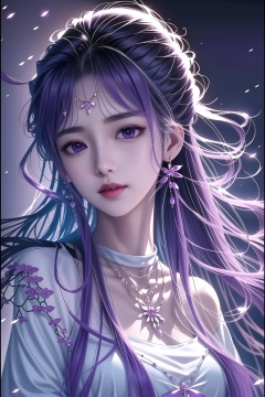 1girl, solo, jewelry, purple_eyes, necklace, long_hair, closed_mouth,<lora:660447313082219790:1.0>