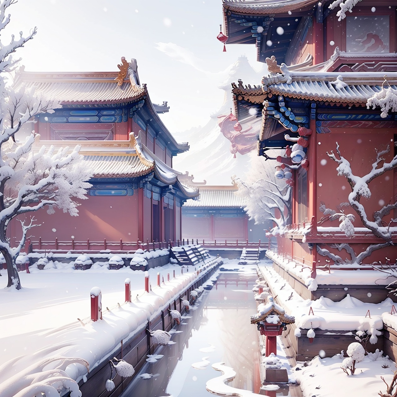 Snow Scenery, Ancient Chinese Architecture
