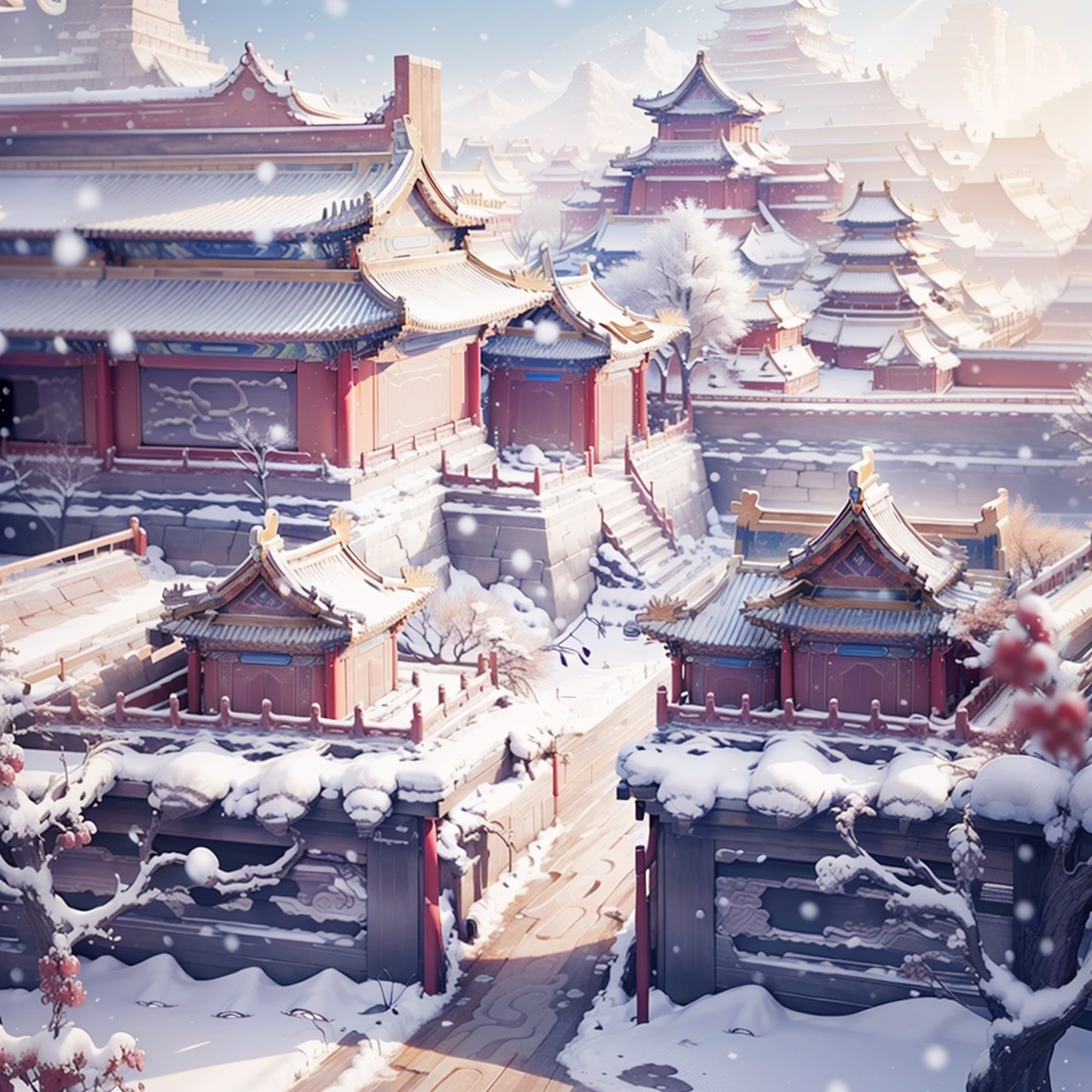 Snow Scenery, Ancient Chinese Architecture