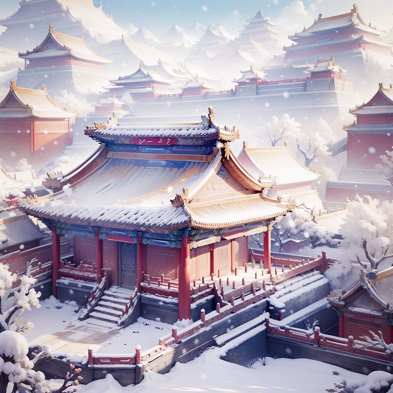 Snow Scenery, Ancient Chinese Architecture