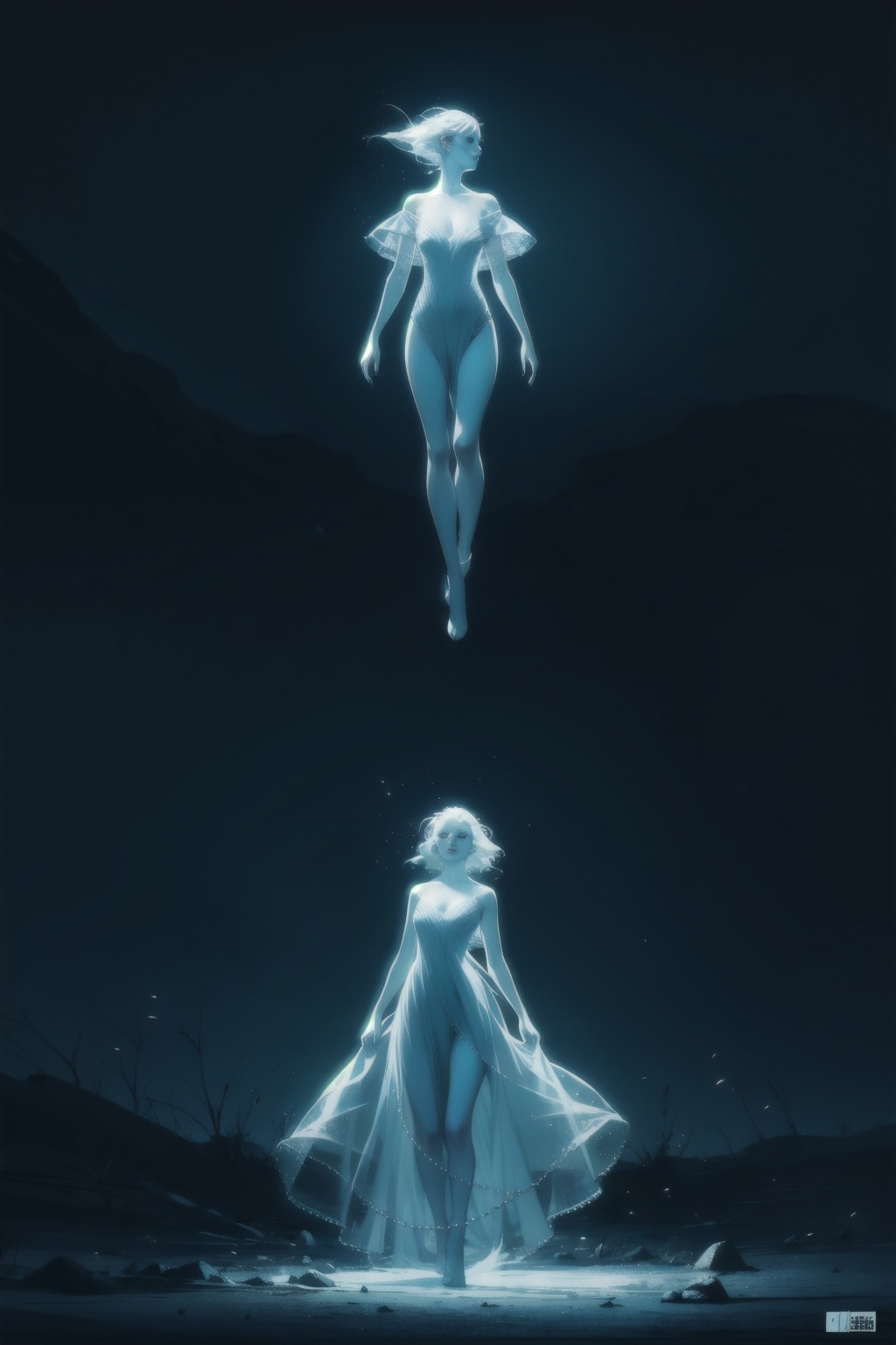  absurdres,absurdres,realistic,full_shot, , Wandering soul_spirit_Unreal Translucency, Wandering soul