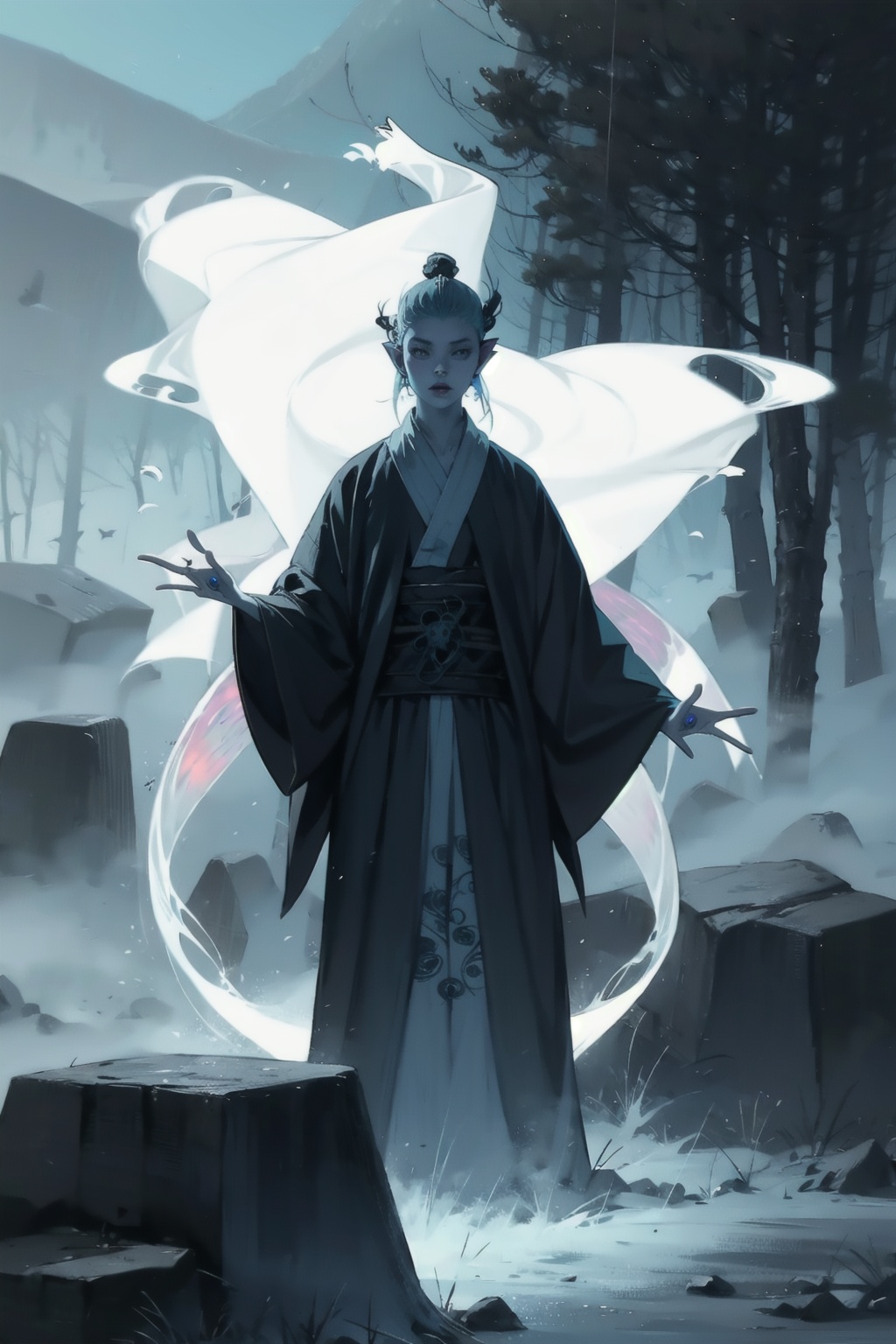  absurdres,absurdres,realistic,full_shot, , Wandering soul_(spirit:1.8)