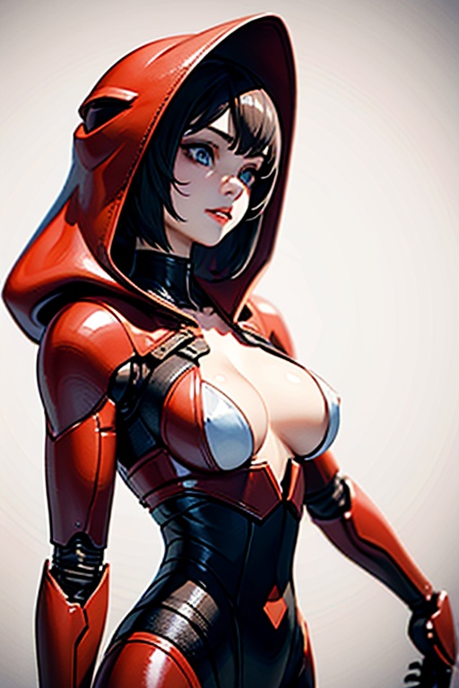 1girl,  EA post apocalyptic portrait photo of a red hooded woman,  (((front view))) on Tensor.Art