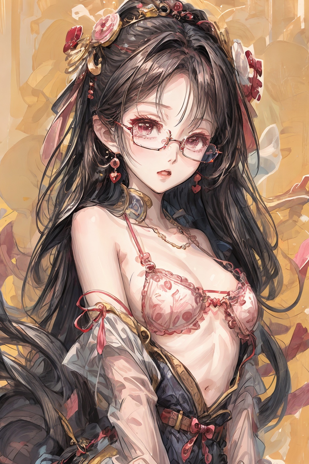 A girl,  Glasses,  presentbox on Tensor.Art
