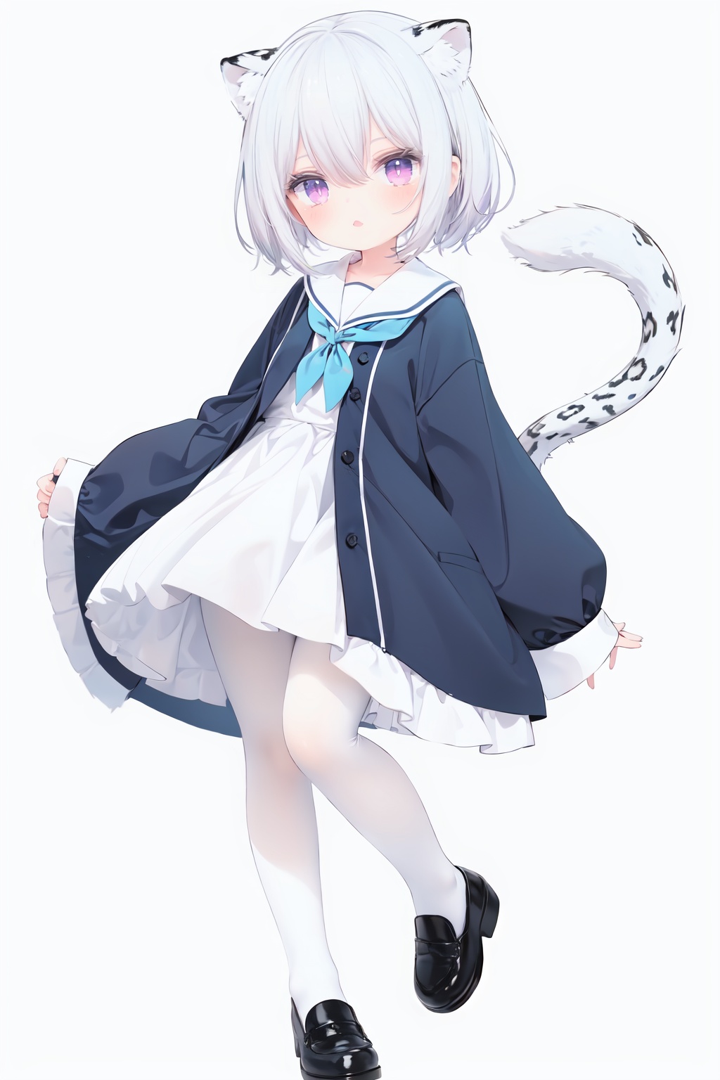 cute,  solo blue shirt,  blue sailor coat on Tensor.Art