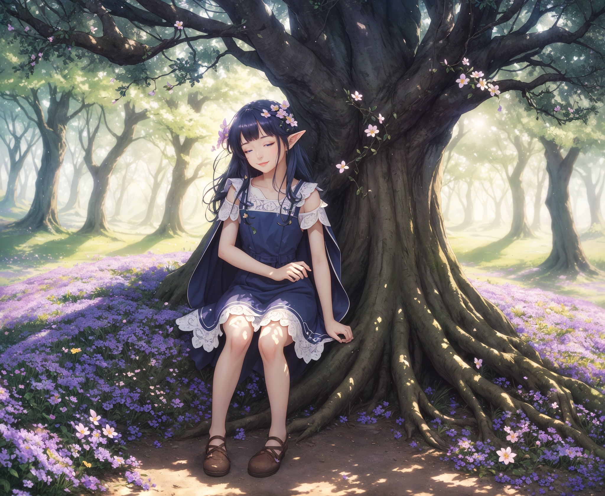 flower dress,  (fantasy),  high fantasy on Tensor.Art