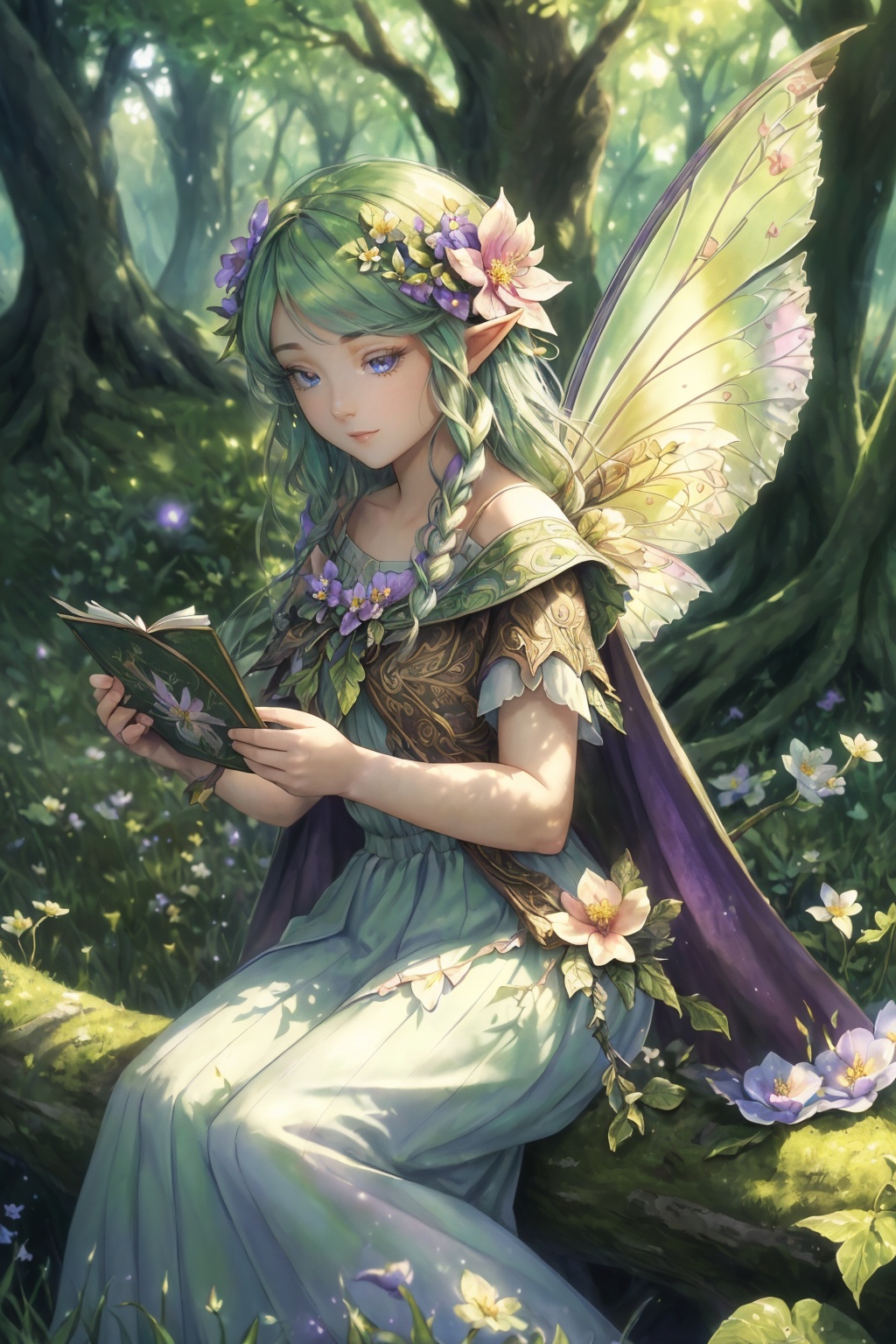 flower dress,  (fantasy),  high fantasy on Tensor.Art