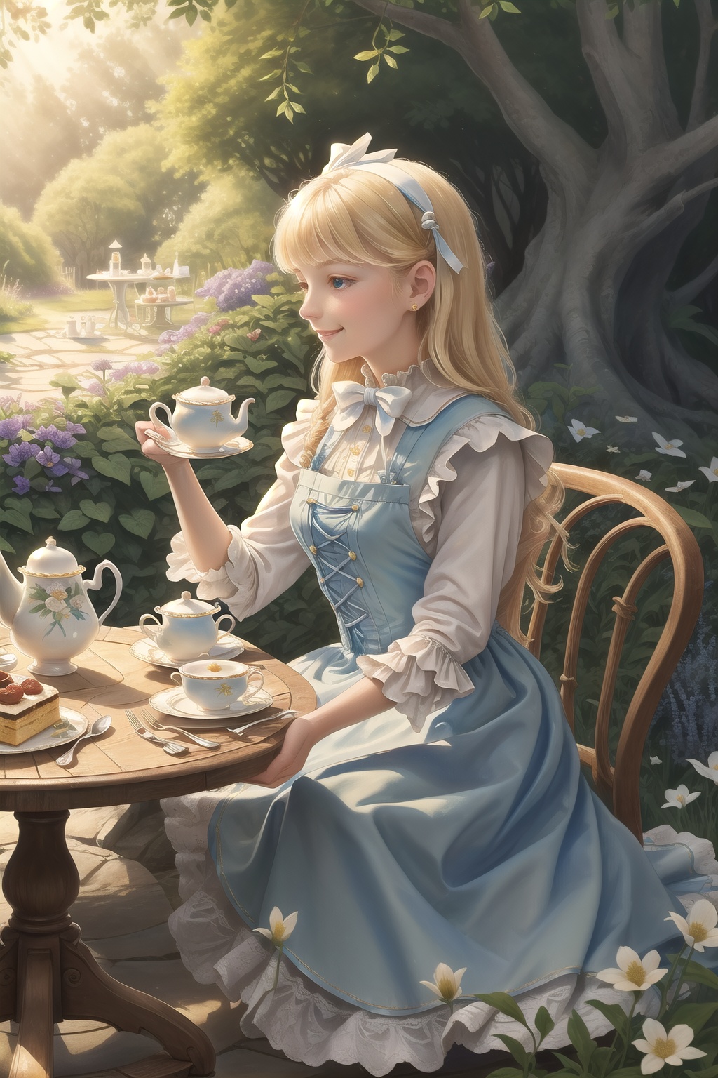 finely crafted illustration,  8k resolution wallpaper,  alice in wonderland on Tensor.Art