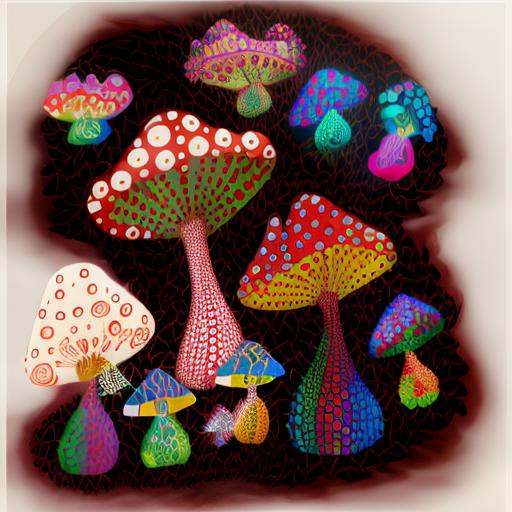 <lora:Yayoi Kusama:0.9>,Yayoi Kusama,no humans,mushroom,8K,best qualtiy,masterpiece,movie-level quality,