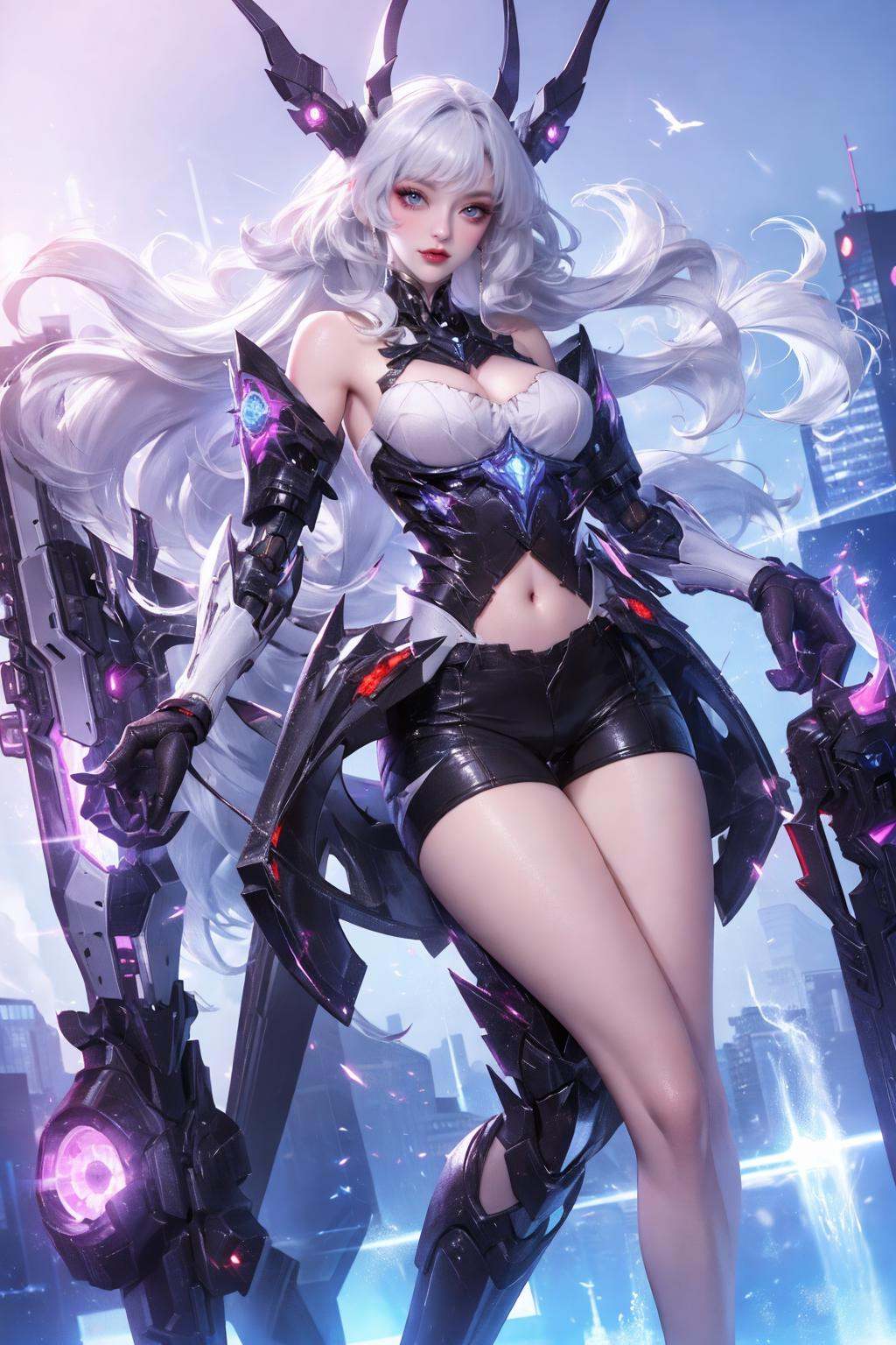 girl,  mecha,  magic votex on Tensor.Art