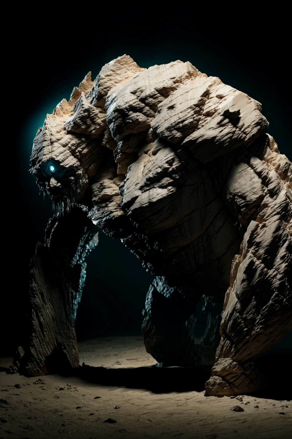  absurdres,absurdres,realistic,full_shot, , Stone Monster