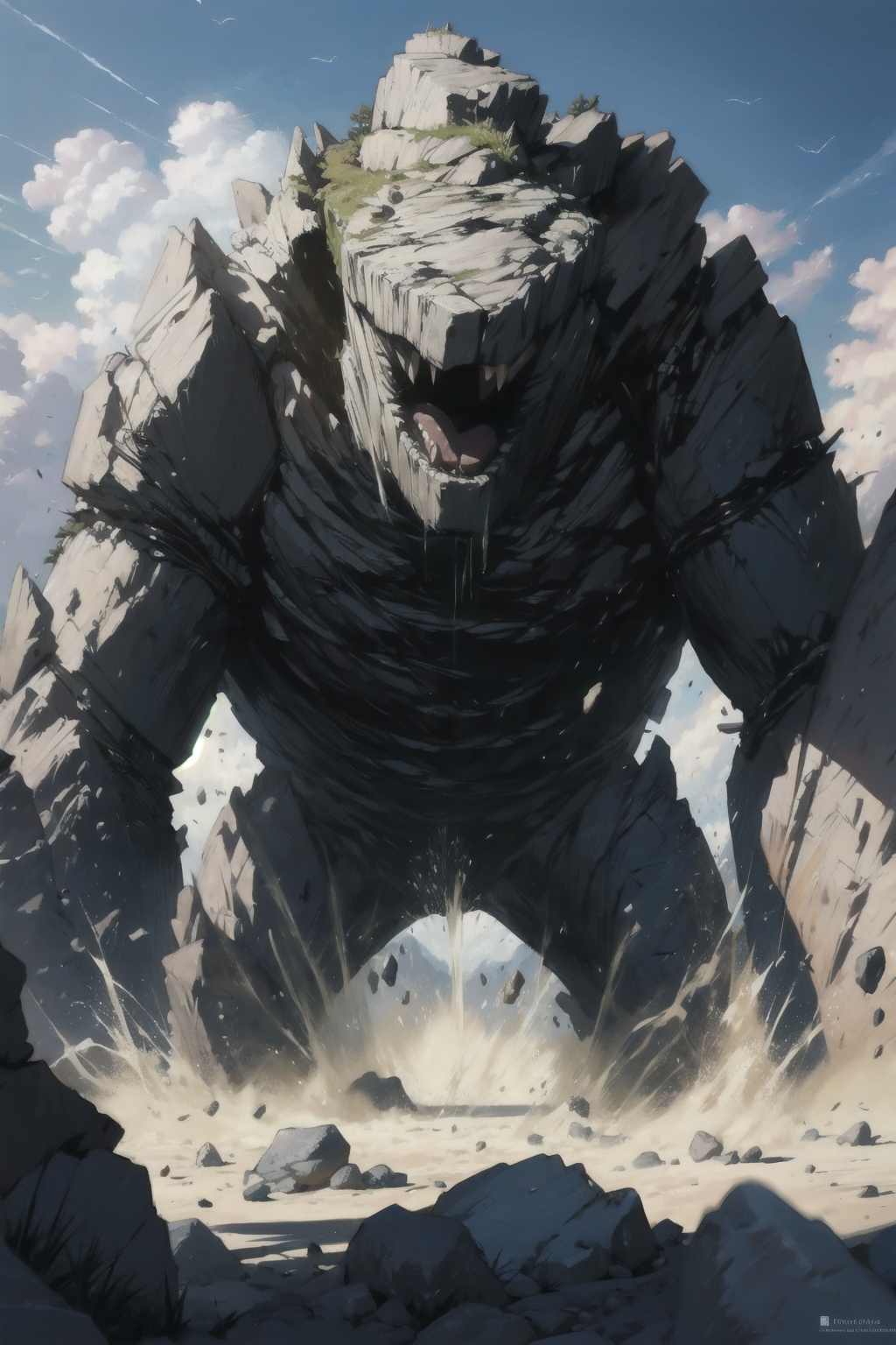  absurdres,absurdres,realistic,full_shot, , Stone Monster