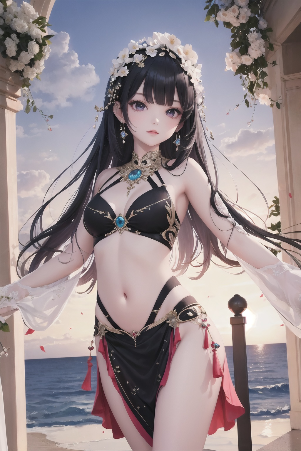 1girl,  fire,  long_hair on Tensor.Art