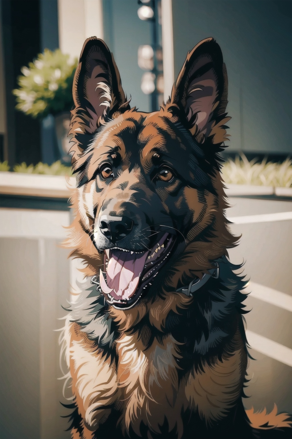  absurdres,absurdres,realistic,full_shot, Dog_German shepherd