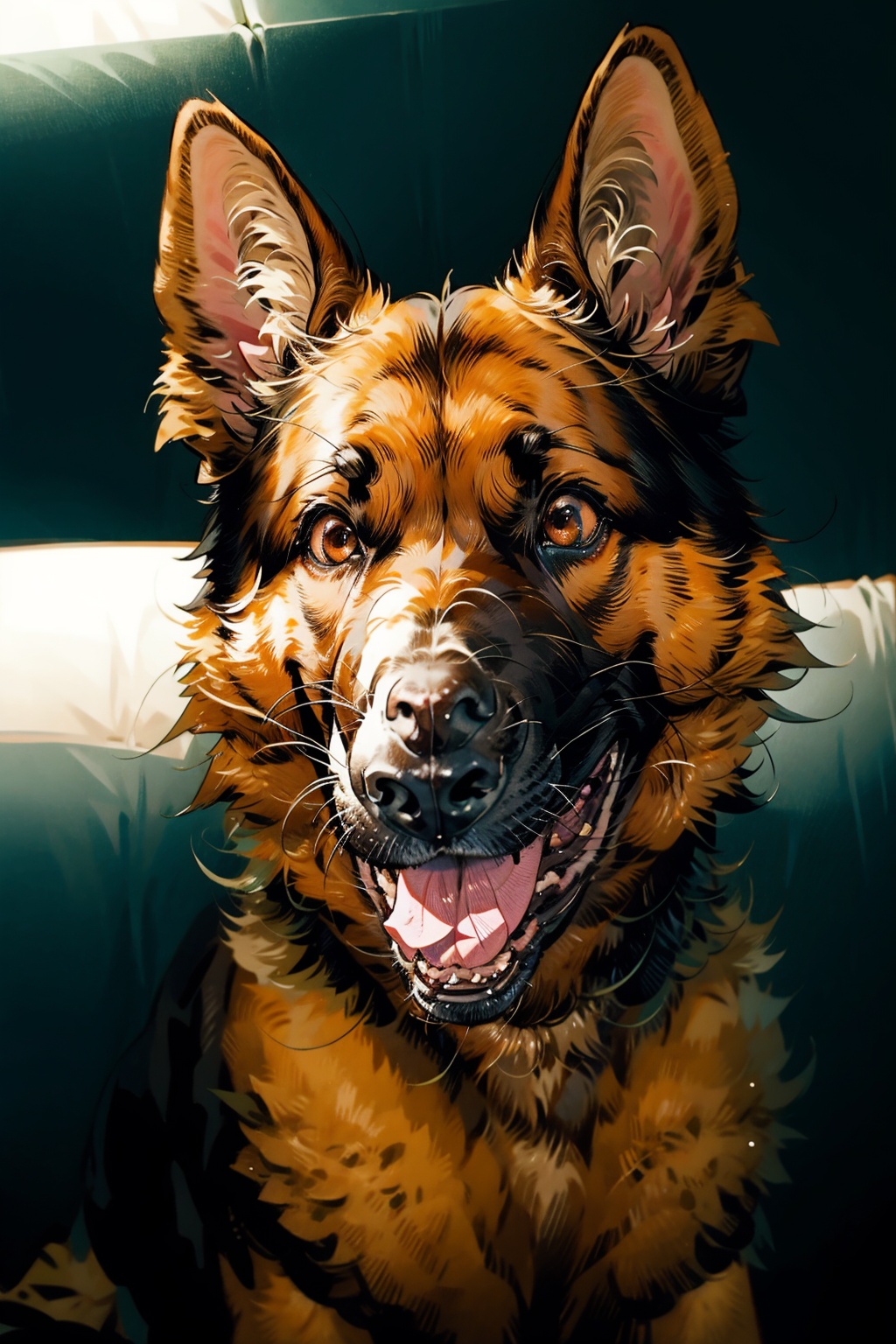  absurdres,absurdres,realistic,full_shot, Dog_German shepherd